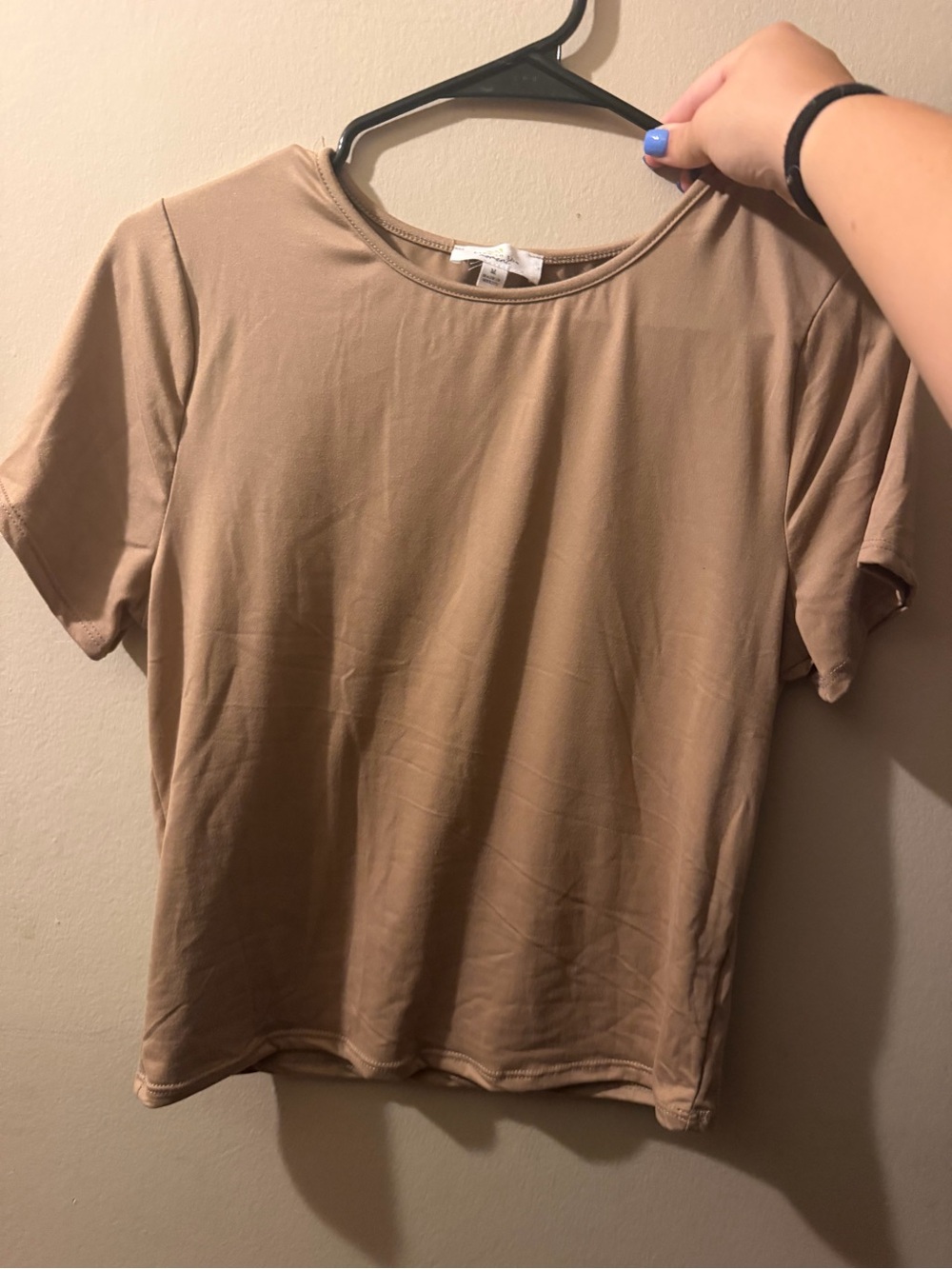 Essential Taupe Crewneck Crop Top